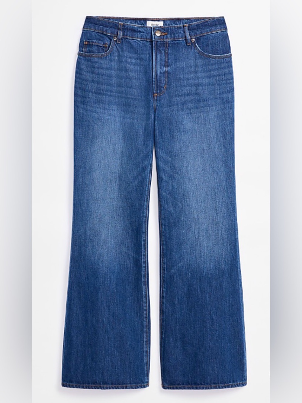 LOFT Rivete Mid Rise Loose Flare Jeans in Vintage Dark 28T
